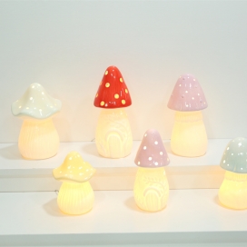 CERAMIC DECOR MUSHROOM WITH LED